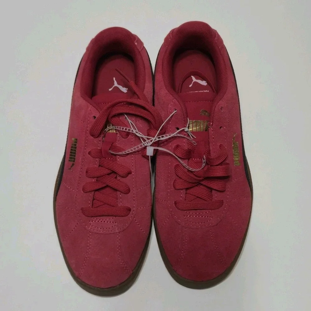 Puma Club II Era Red Suede Black Casual Shoes Sneaker Youth US 5 Big Kid